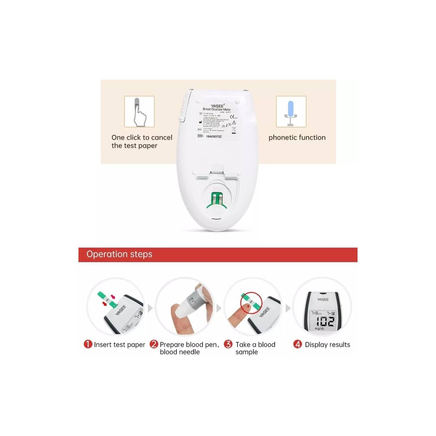 Glucómetro Digital Medidor Glucosa 50 Ti