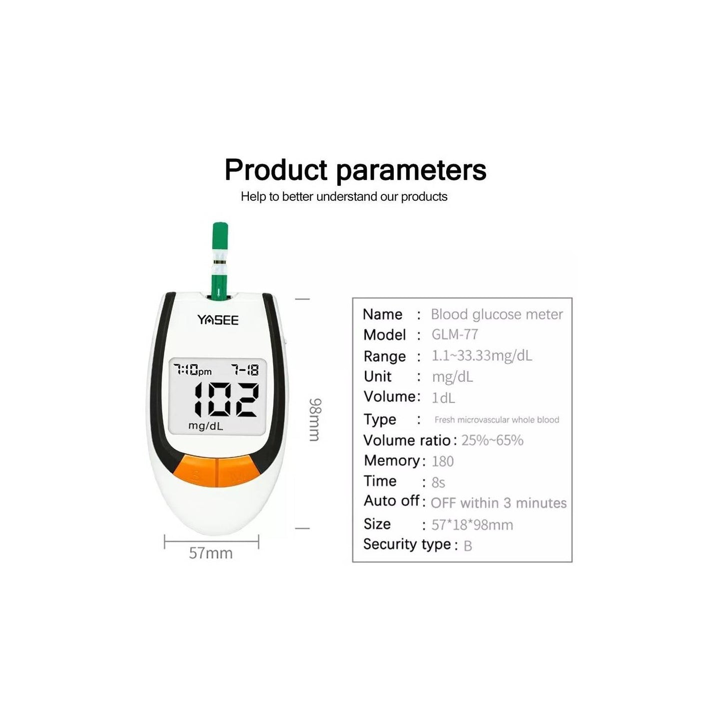 Glucómetro Digital Medidor Glucosa 50 Ti