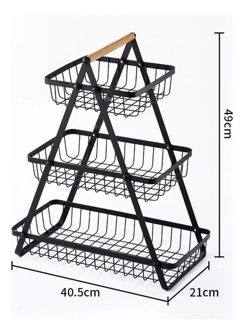 ORGANIZADOR  FRUTERO CESTA 3 NIVELES