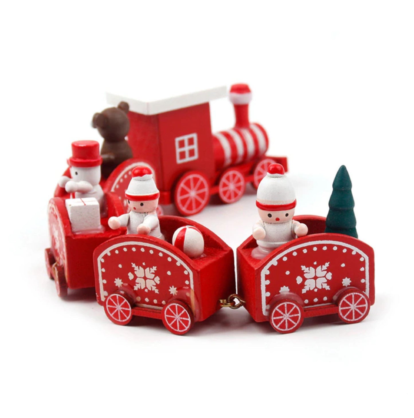 Mini Tren Navidad De Madera